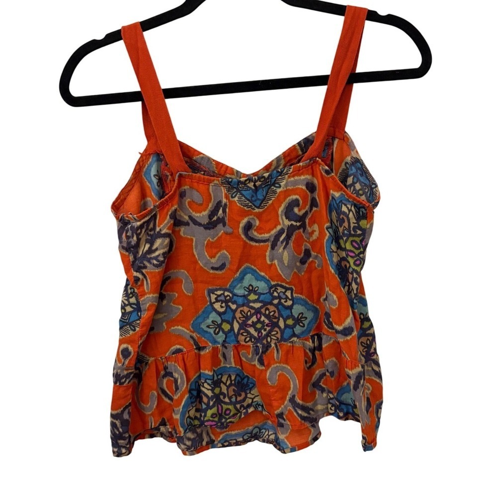 American Eagle Outfitters Orange Blue Floral Print Tank Top Camisole Size S P - Picture 2 of 5